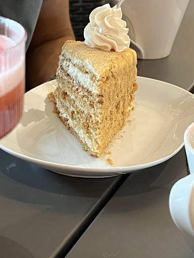 Layered honey cake with cream